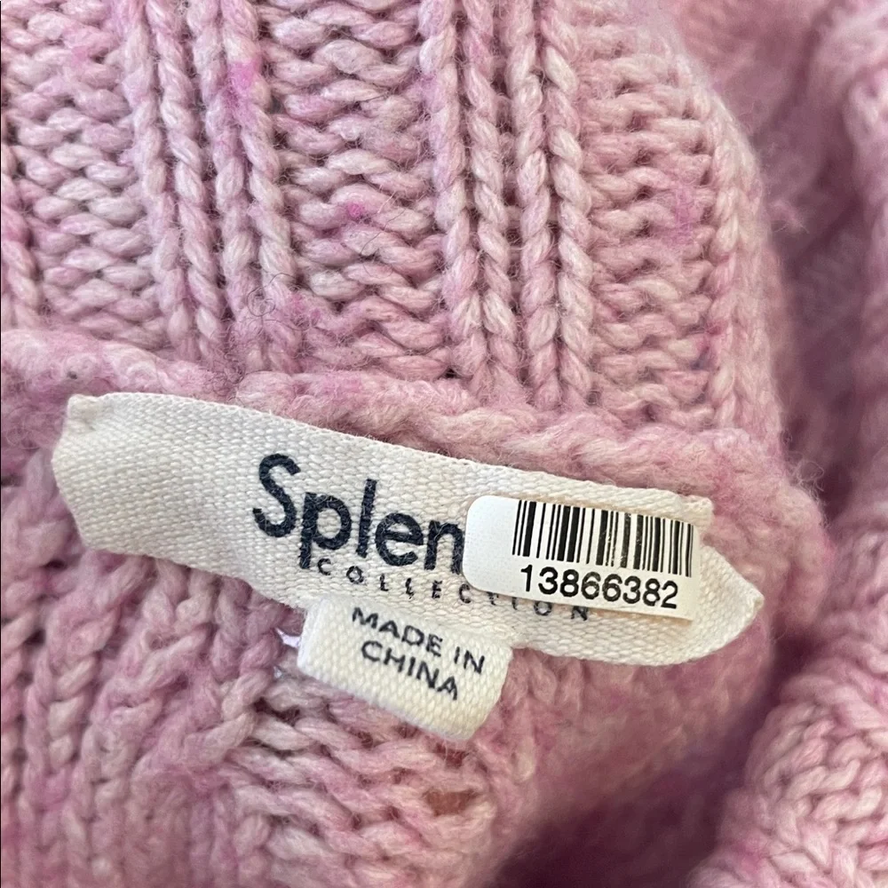 Splendid Arabella Cowl Neck Sweater in pink, M